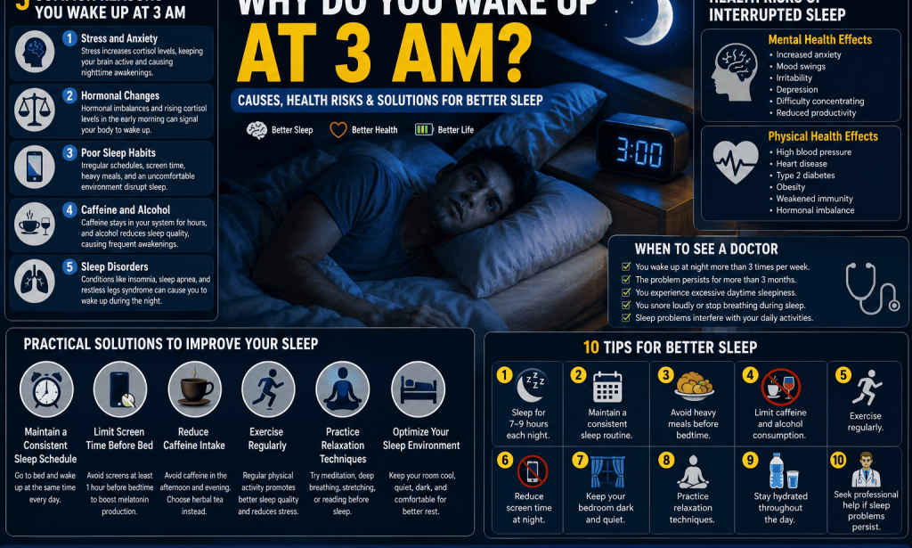 Why Do We Wake Up at 3 AM? Causes, Health Risks, and Solutions