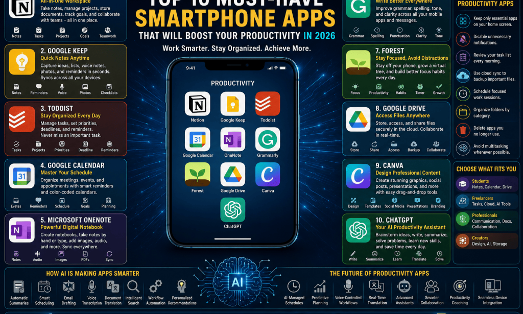 Top 10 Must-Have Smartphone Apps That Will Boost Your Productivity in 2026