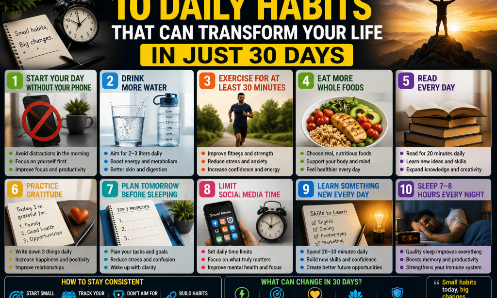 10 Daily Habits That Can Transform Your Life in Just 30 Days