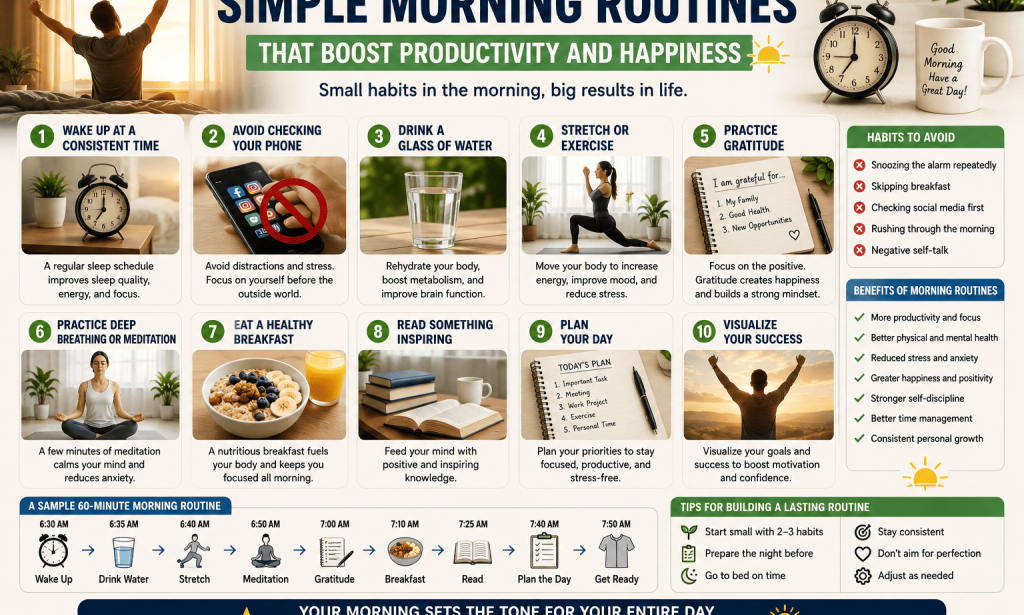 Simple Morning Routines That Boost Productivity and Happiness